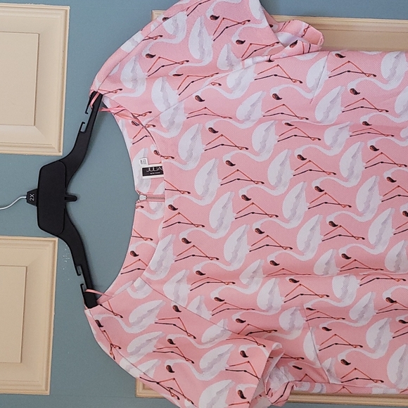 NWOT Julian Taylor flamingo dress - Picture 3 of 11